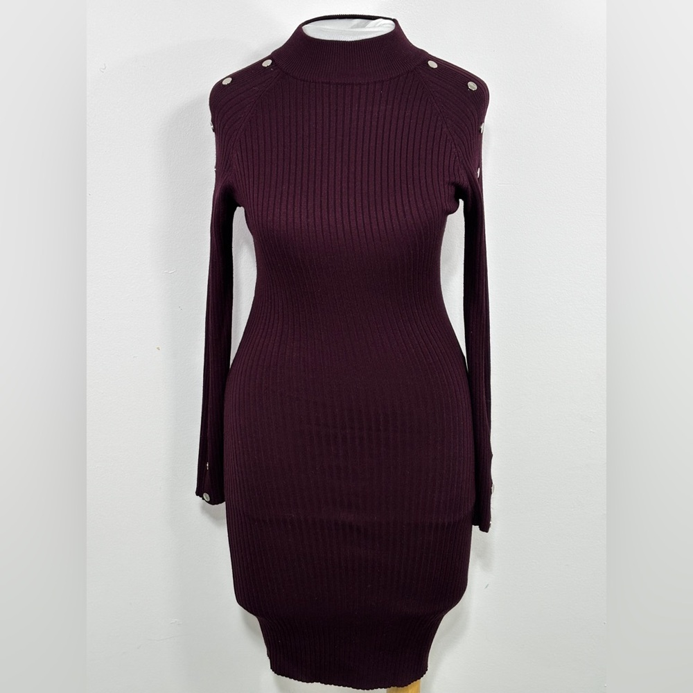 Emma & Posh Women's Ribbed Sweater Dress Berry Jam Small